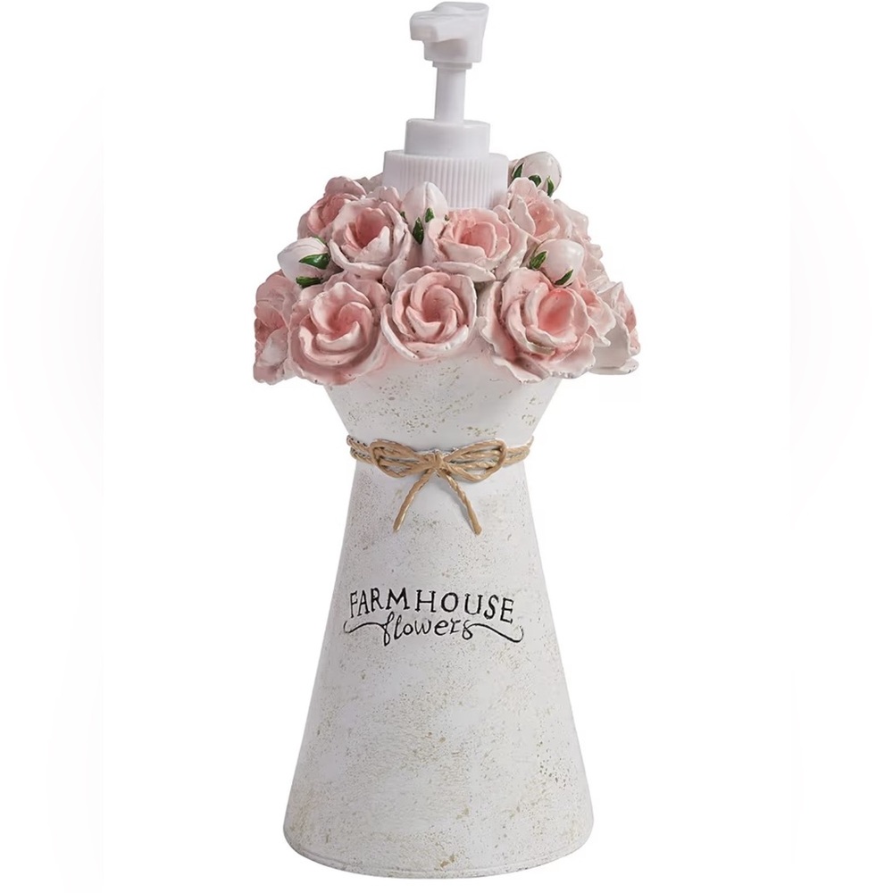 NEW in BOX Park Designs Farmhouse Peonies Soap Dispenser